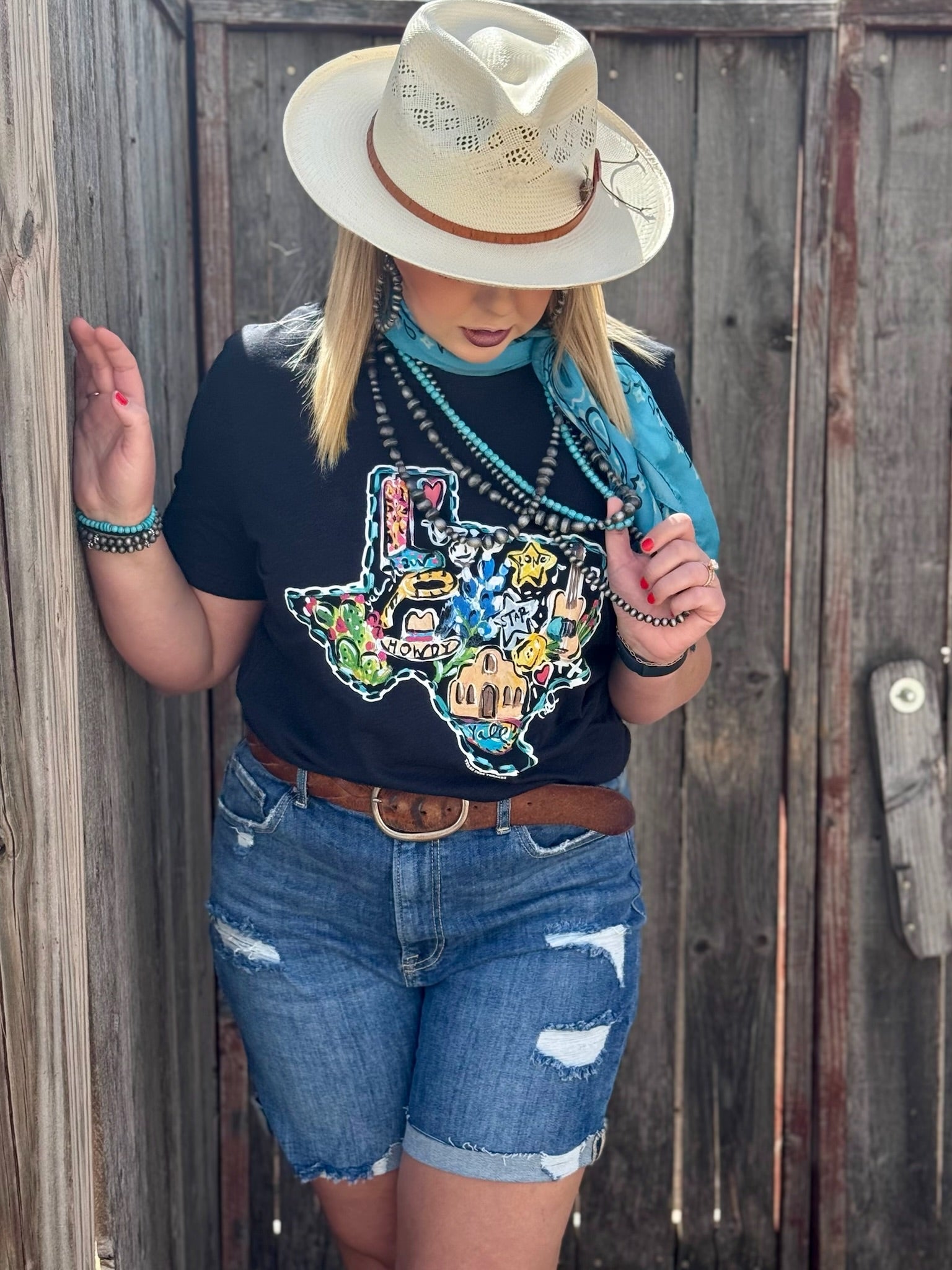 TEXAS TRUE THREADS Callie Ann Stelter Western Skull Tee