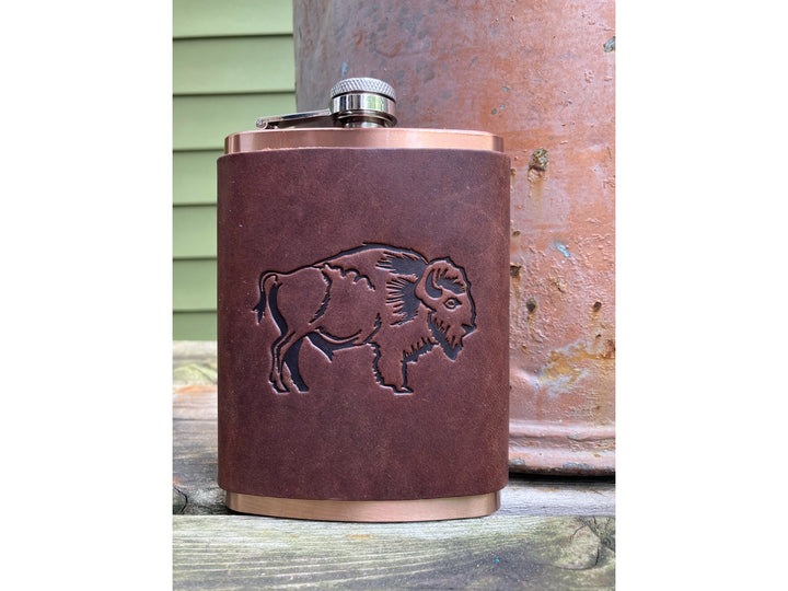 Leather Wrapped Buffalo Flask