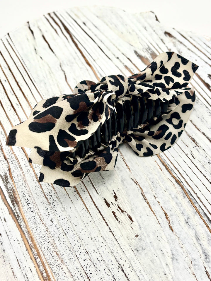 Leopard Scarf Claw Clips