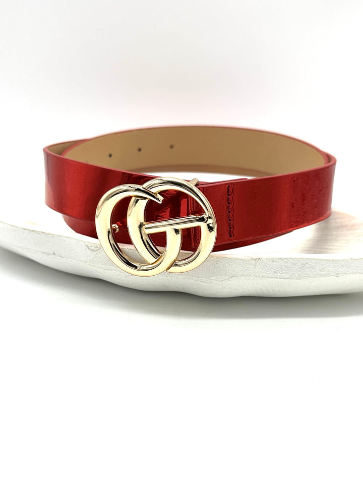 Double Mirror Buckle Belt