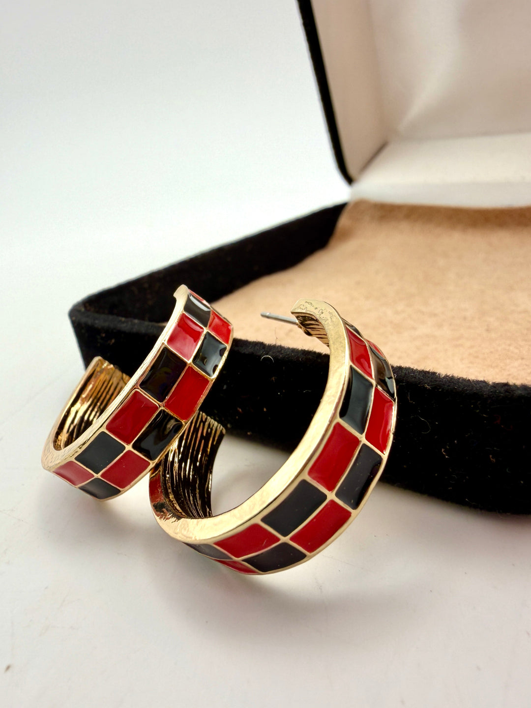 Red & Black Check Hoops