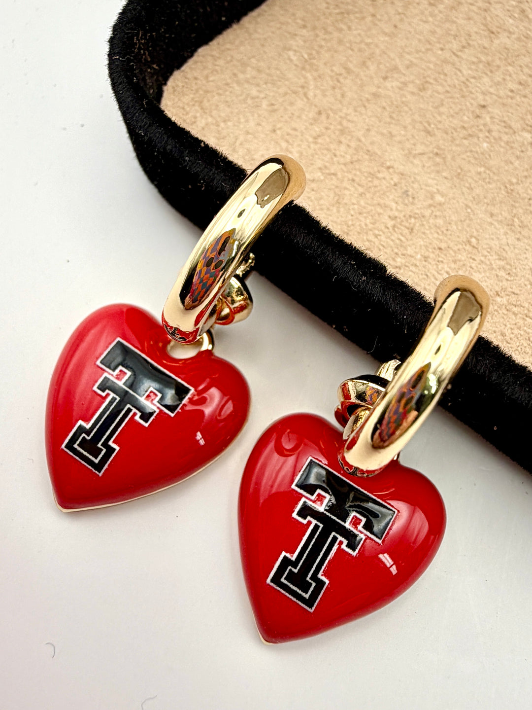 Texas Tech Heart Drop Earrings
