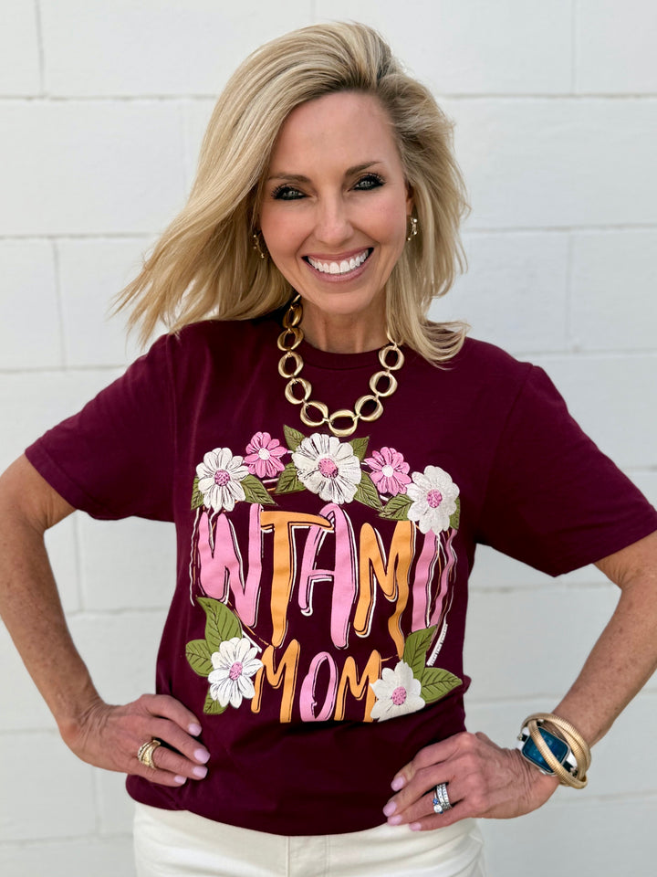Floral WTAMU Mom Tee