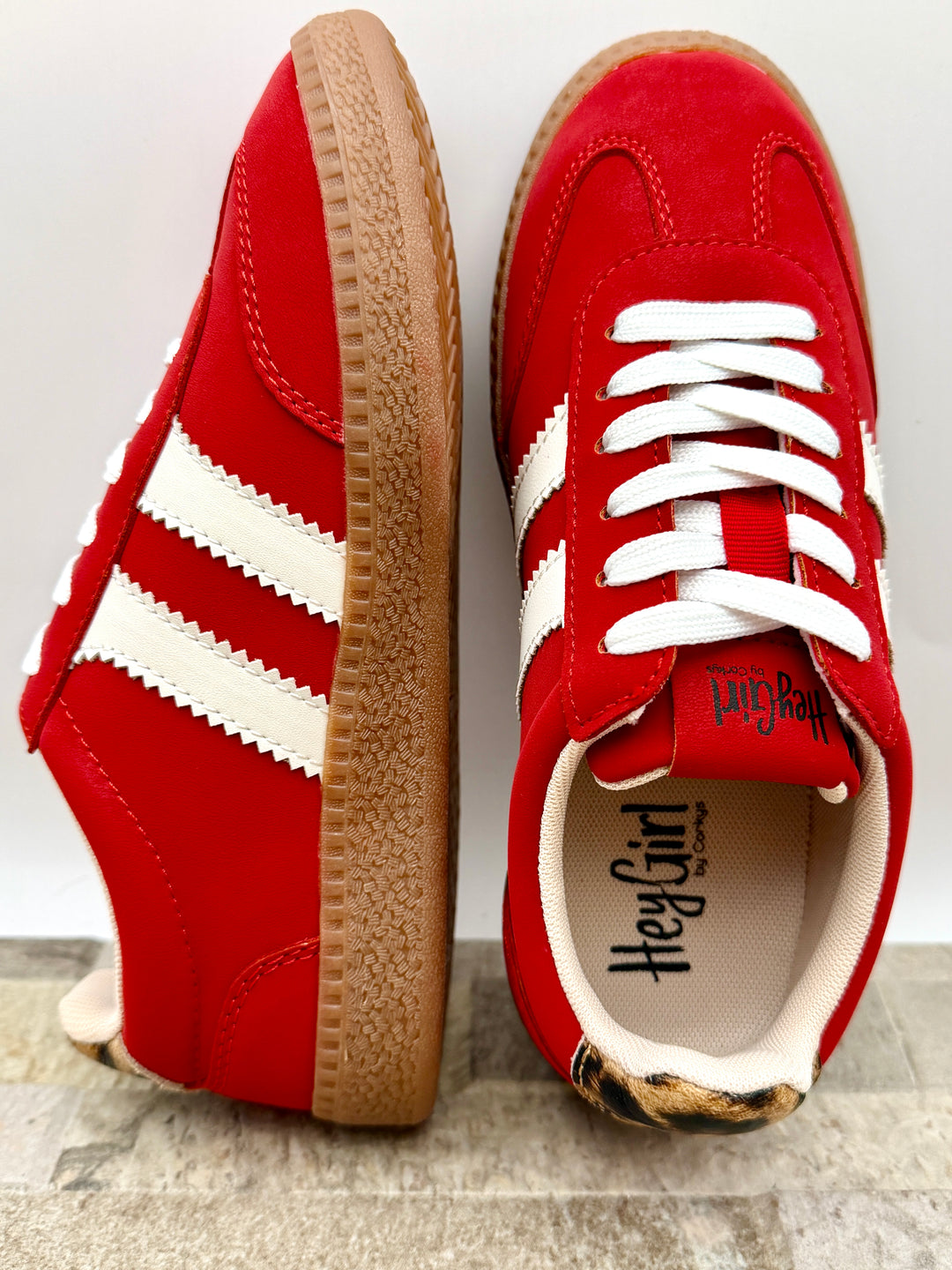 Heads Up Red & Leopard Sneaker by Corkys
