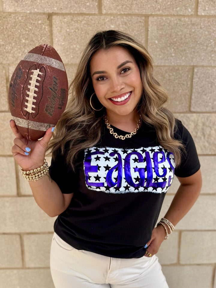 Eagles Metallic Puff Stars Tee
