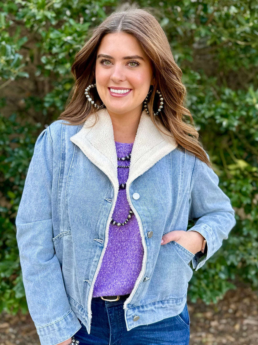 Adalyn Sherpa Denim Jacket