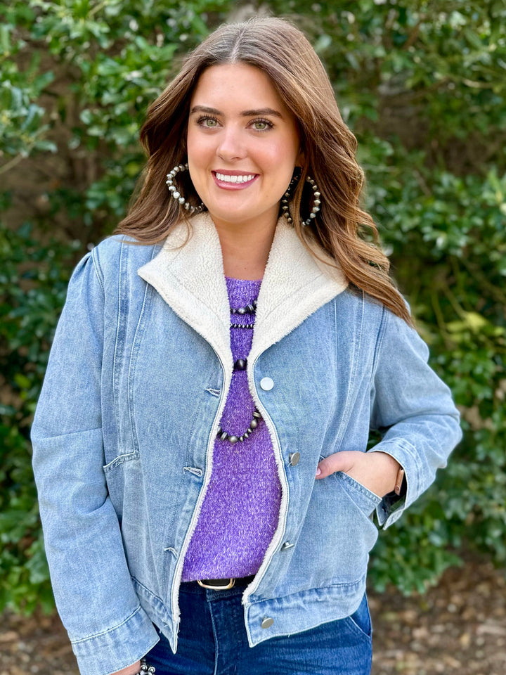 Adalyn Sherpa Denim Jacket