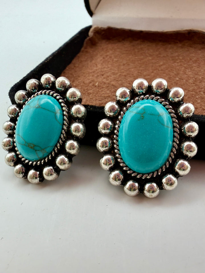 Virginia Turquoise and Silver Earrings