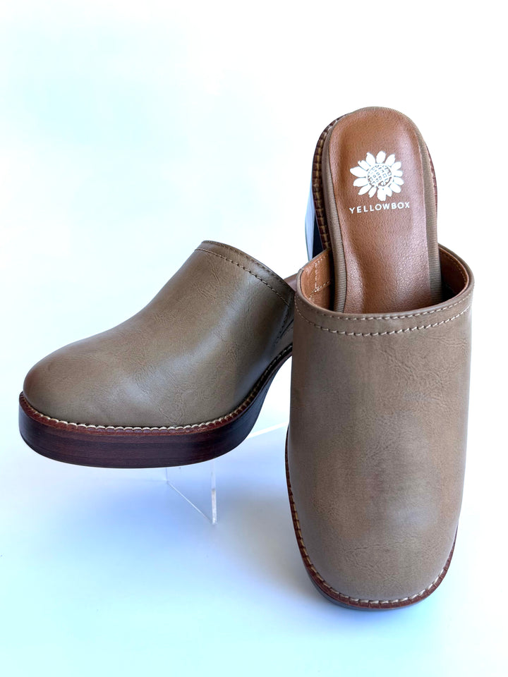 Ivaria Taupe Clog by Yellowbox