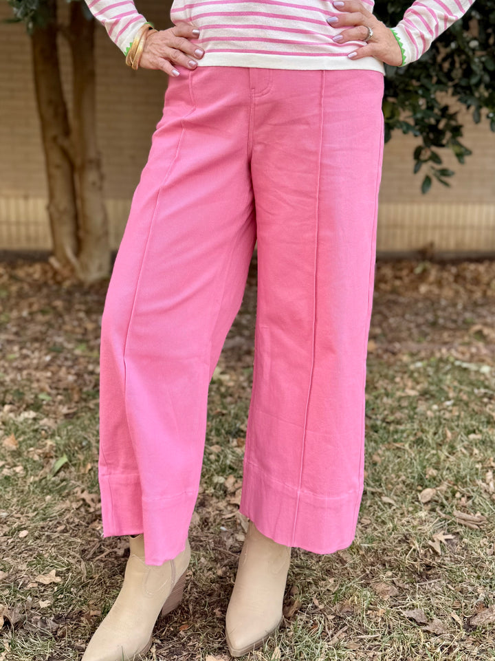 Millie High Rise Pink Front Seam Jeans
