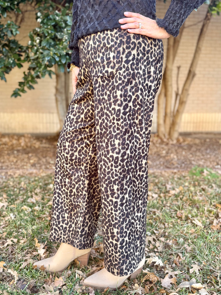Wild Thing Leopard Velveteen Pant