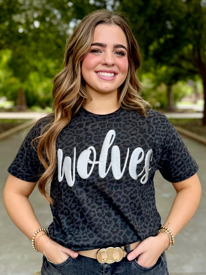 Wolves Metallic Puff Leopard Tee