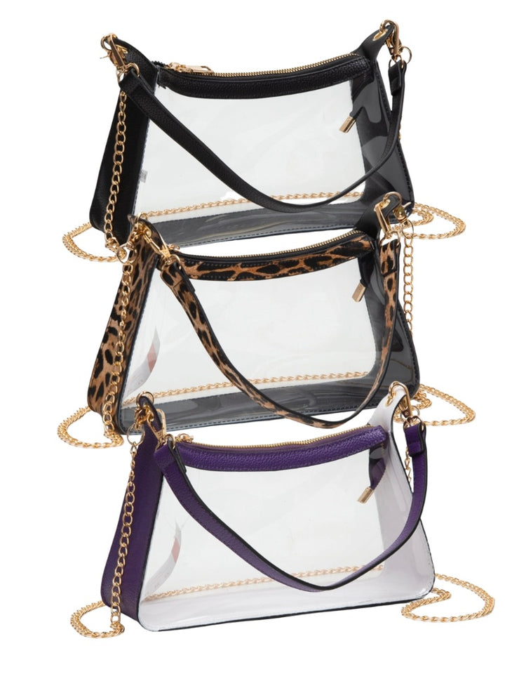 Marilyn Clear Satchel with Chain Strap