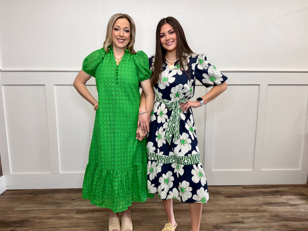 Day to Day Navy Floral Midi Dress