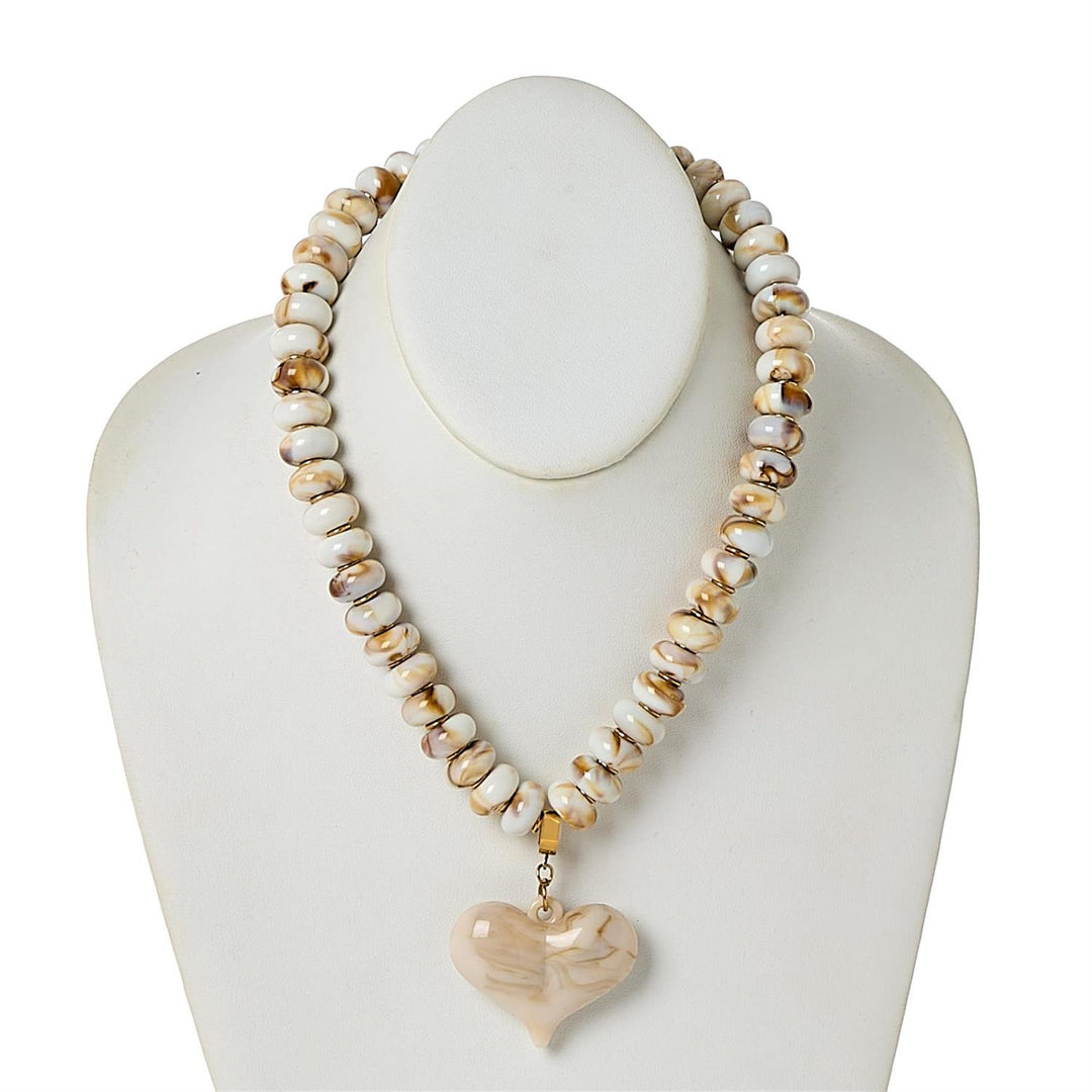 Chunky Heart Beaded Necklace