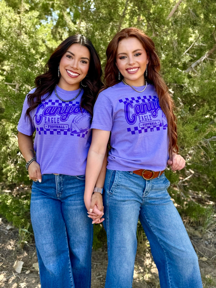 Canyon Eagle Football Vintage Checkered Tee