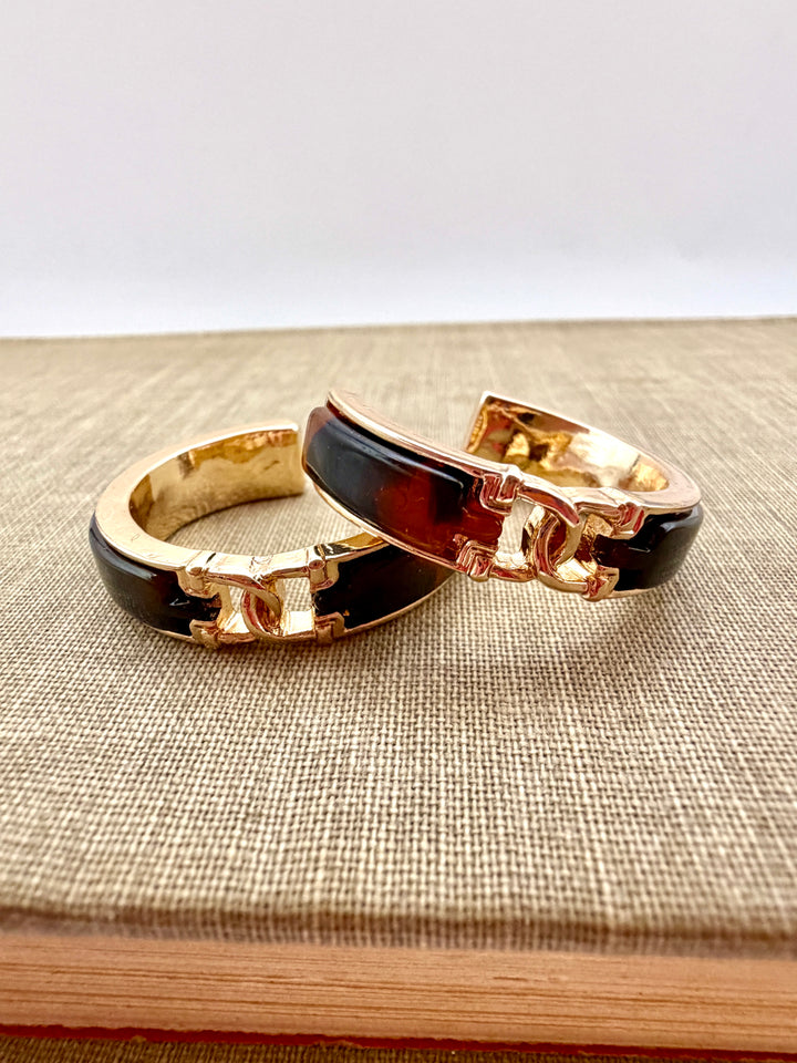 Gold Tortoise Hoop Earrings