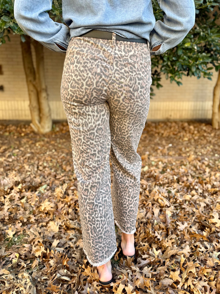 Lola Leopard High Rise Wide Leg Jean
