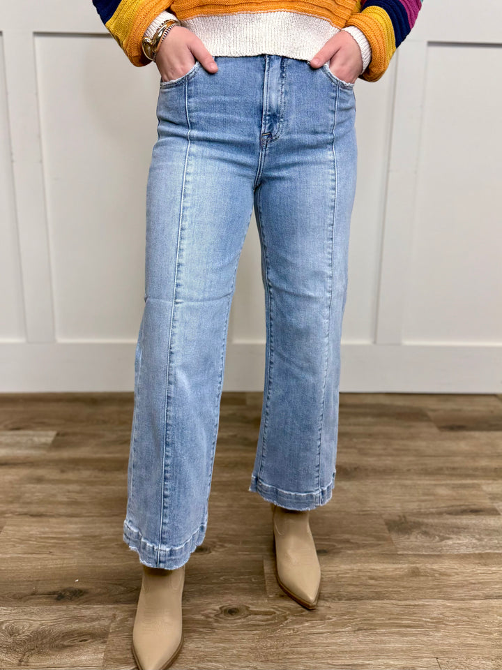 Kasey High Rise Wide Leg Crop Jean by Risen