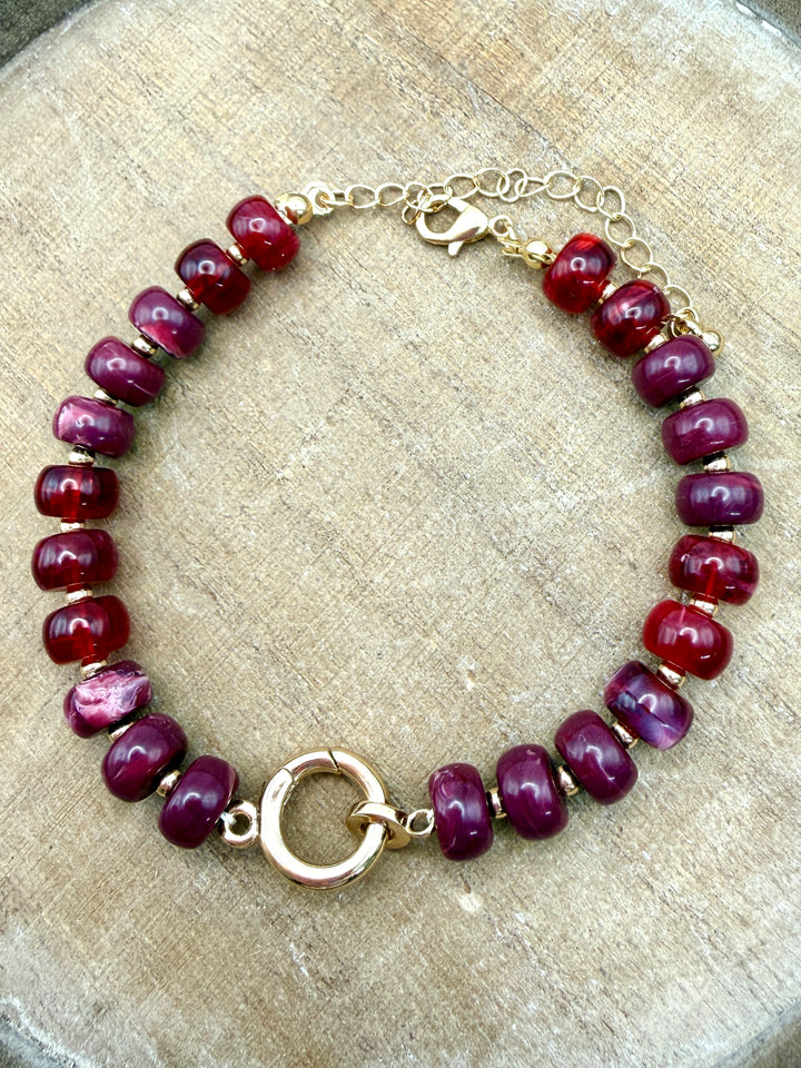Maroon Center Clasp Bracelet