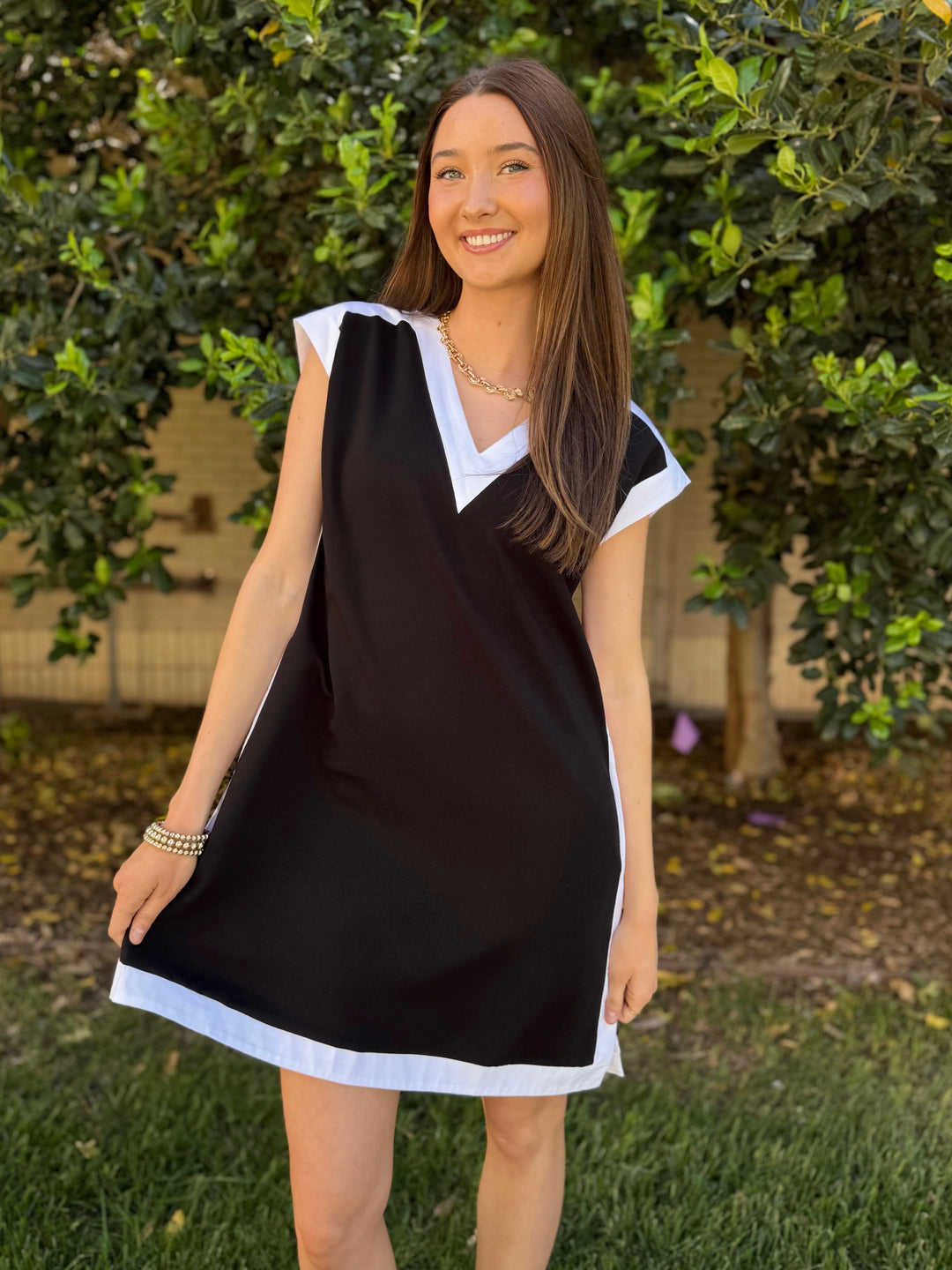 Black & White Social Charm Dress