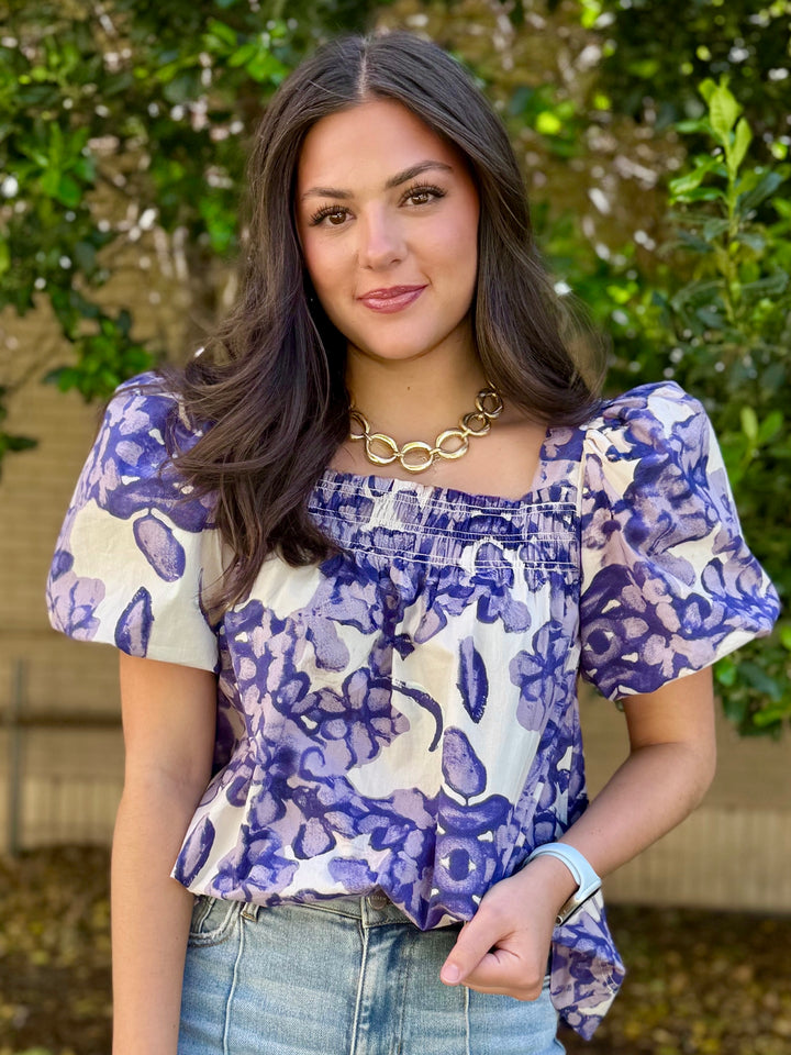 Pretty in Petals Purple Blouse