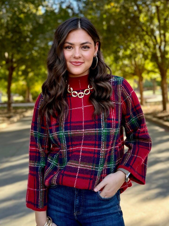 Tidings of Cheer Plaid Sweater