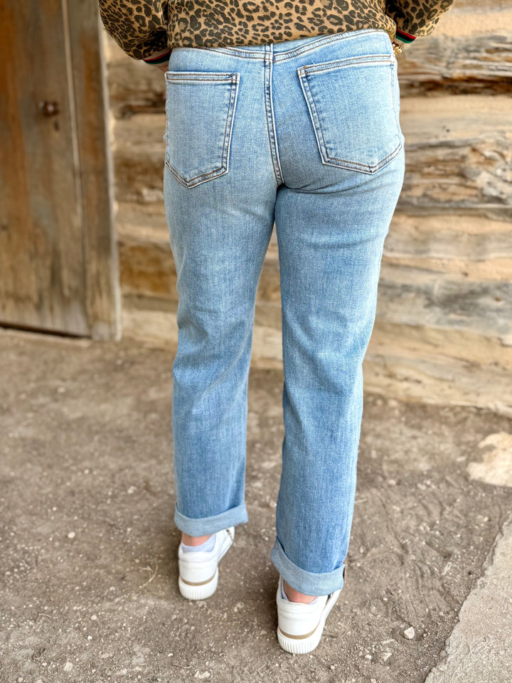 Gina Mid Rise Boyfriend Jean by Judy Blue