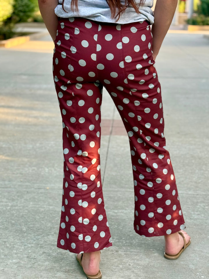 Playful Polka Dot Maroon Pant