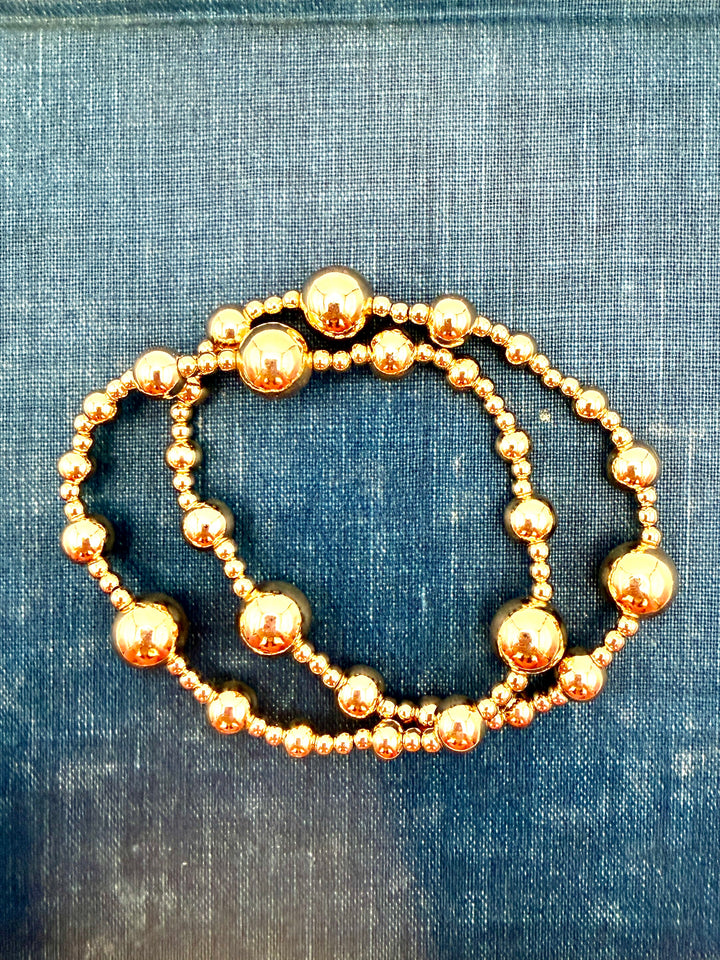Keelyn Beaded Gold Bracelet Set