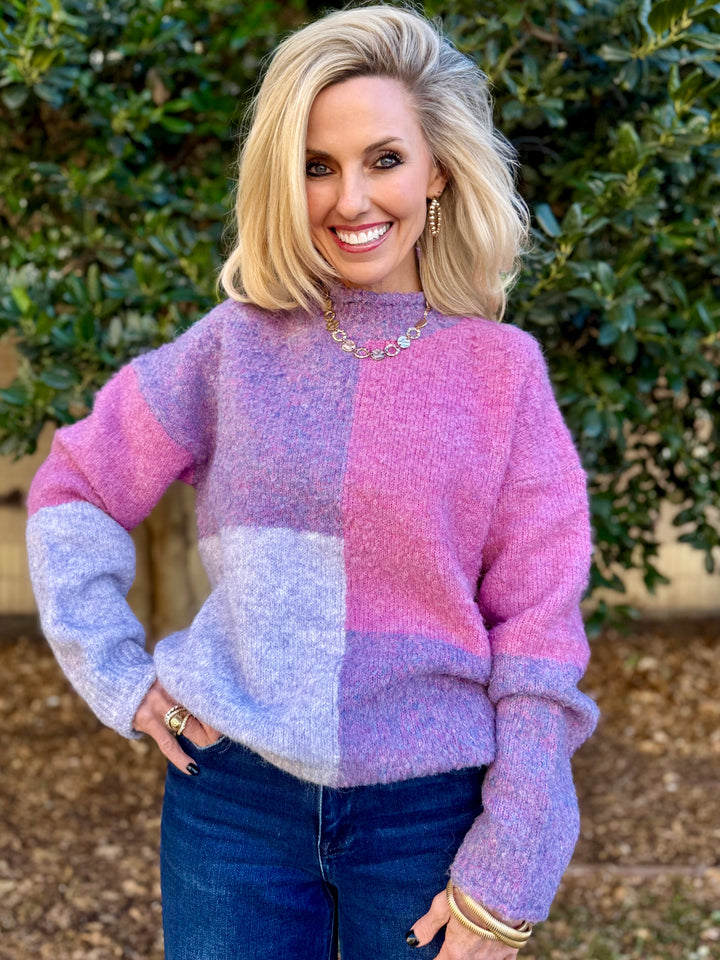 Purple Tones Mixed Sweater