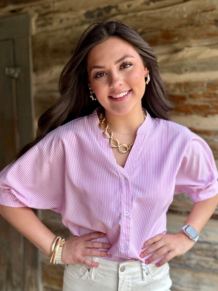 Sugar Stripes Pink Striped Top