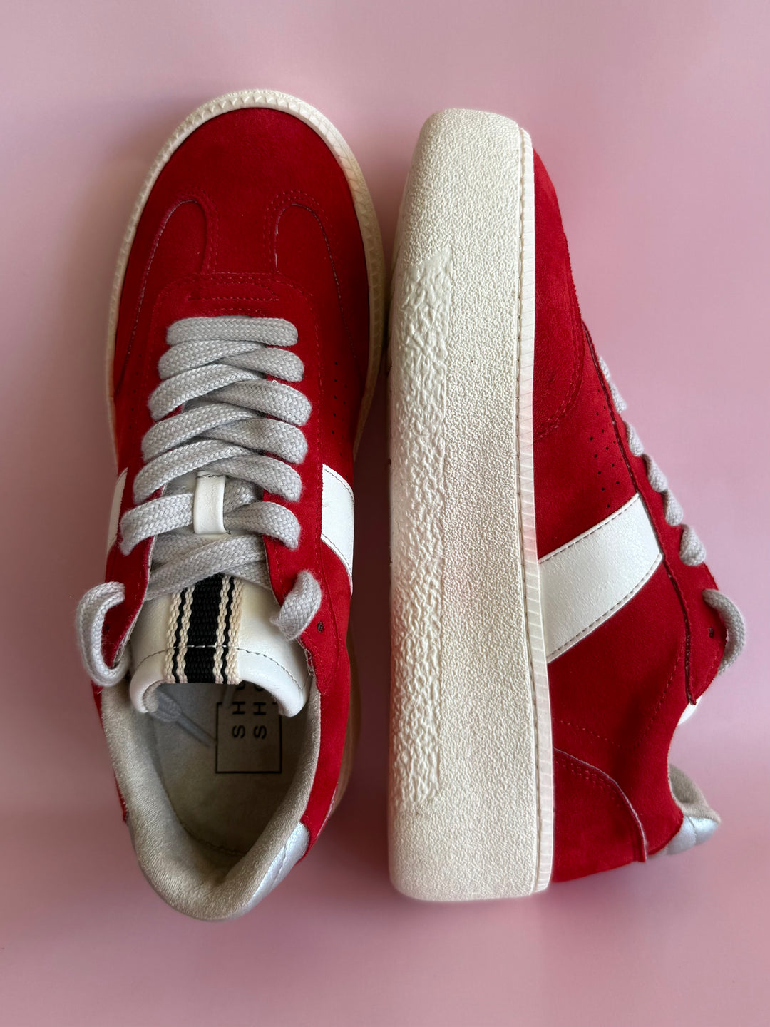 Stacey Red Suede Sneaker by Shu Shop