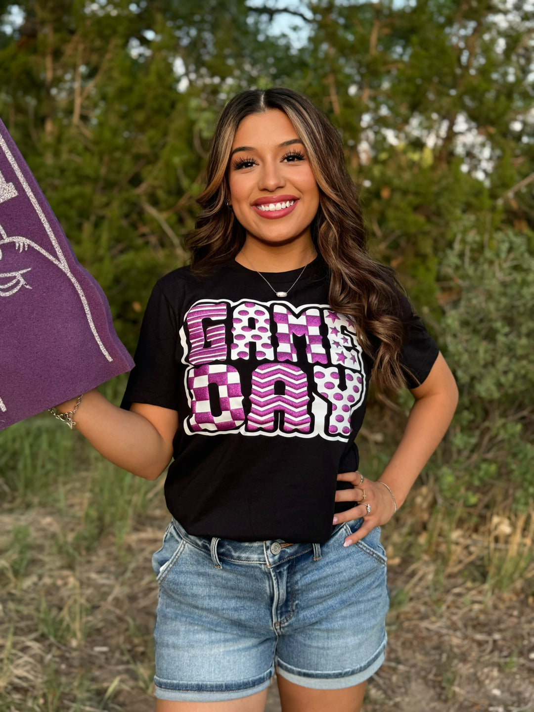 Funky Game Day Glitter Puff Tee