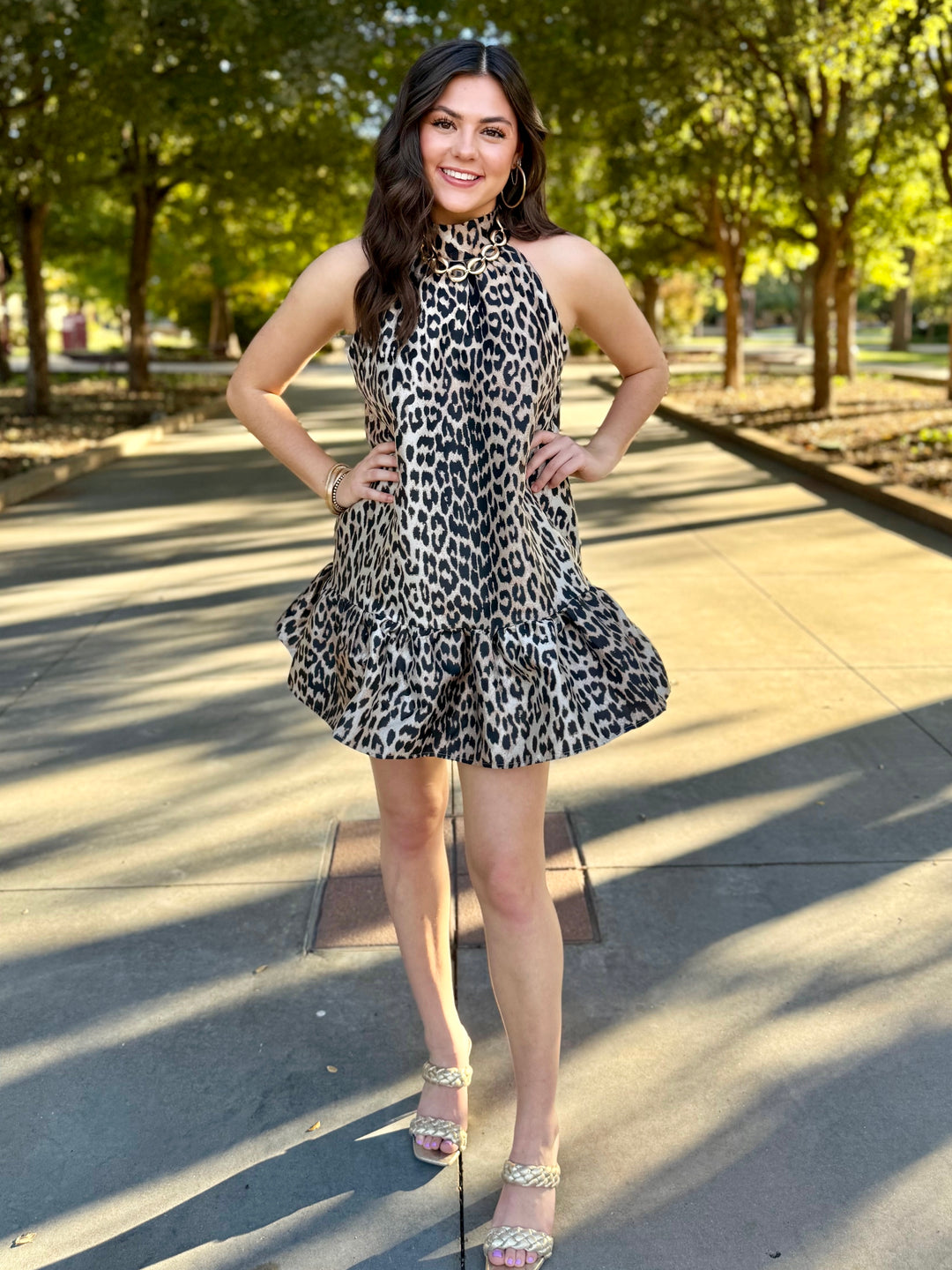 Golden Instinct Leopard Dress