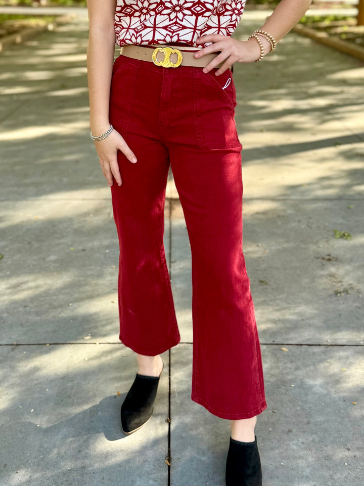 Delaney High Rise Ankle Flare Jean by Risen