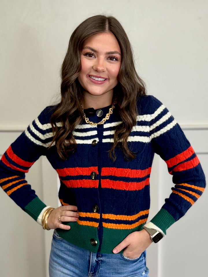 Navy Stripes Cardigan