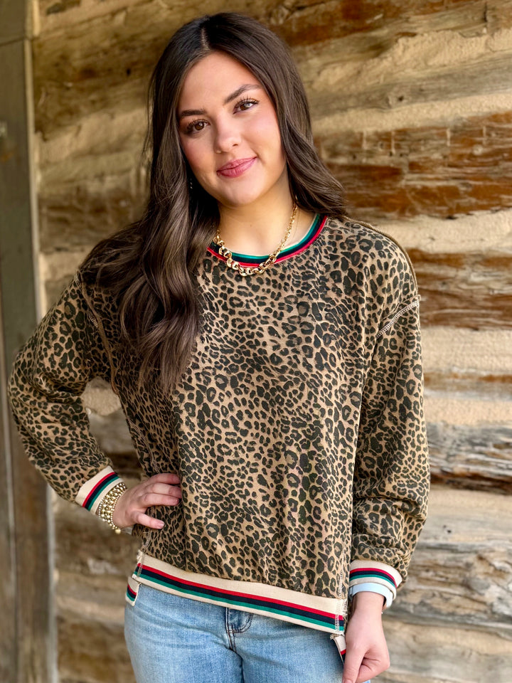 Roam Free Leopard Sweatshirt