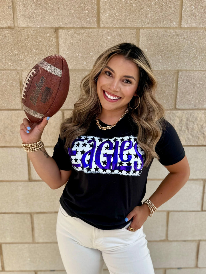 Eagles Metallic Puff Stars Tee