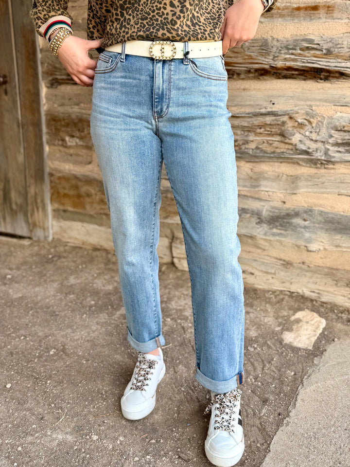 Gina Mid Rise Boyfriend Jean by Judy Blue