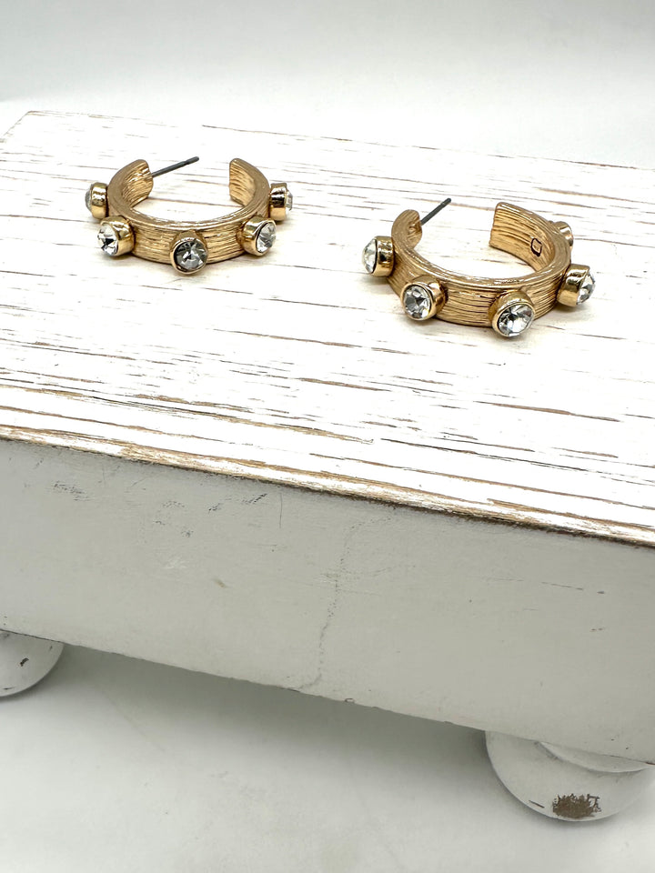 Sergio Gold & Rhinestone Hoops