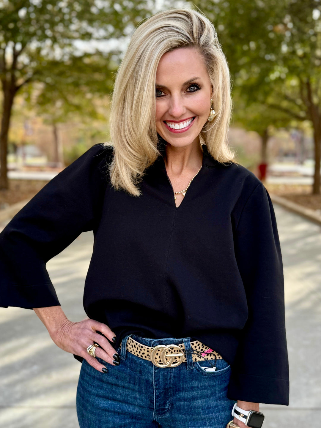 Tried and True Black V-Neck Top