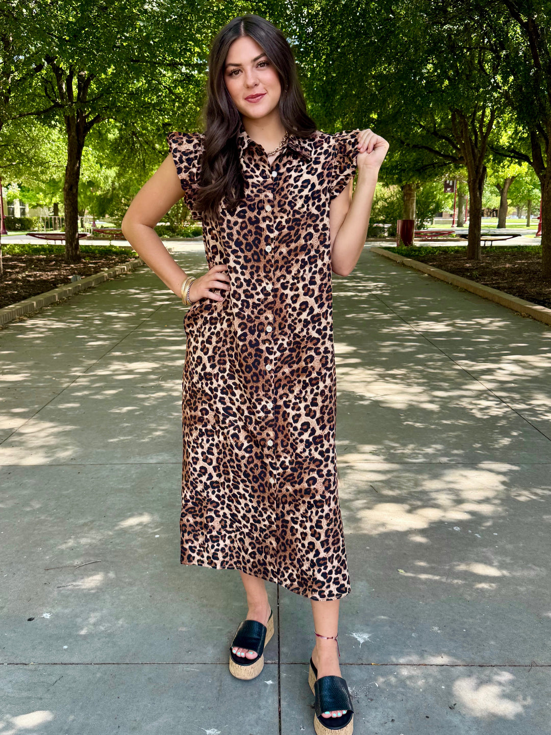 leopard shirt dress midi Buy Women's Shirt Dress Leopard Midi Online