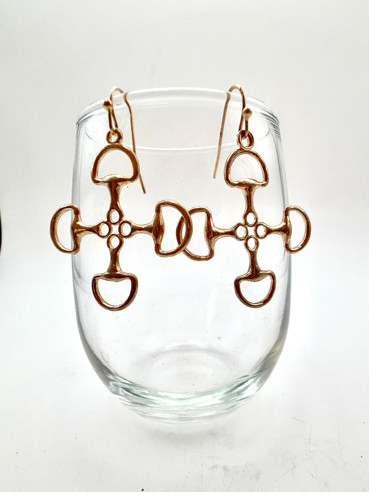 Lady May Gold Bit Earrings