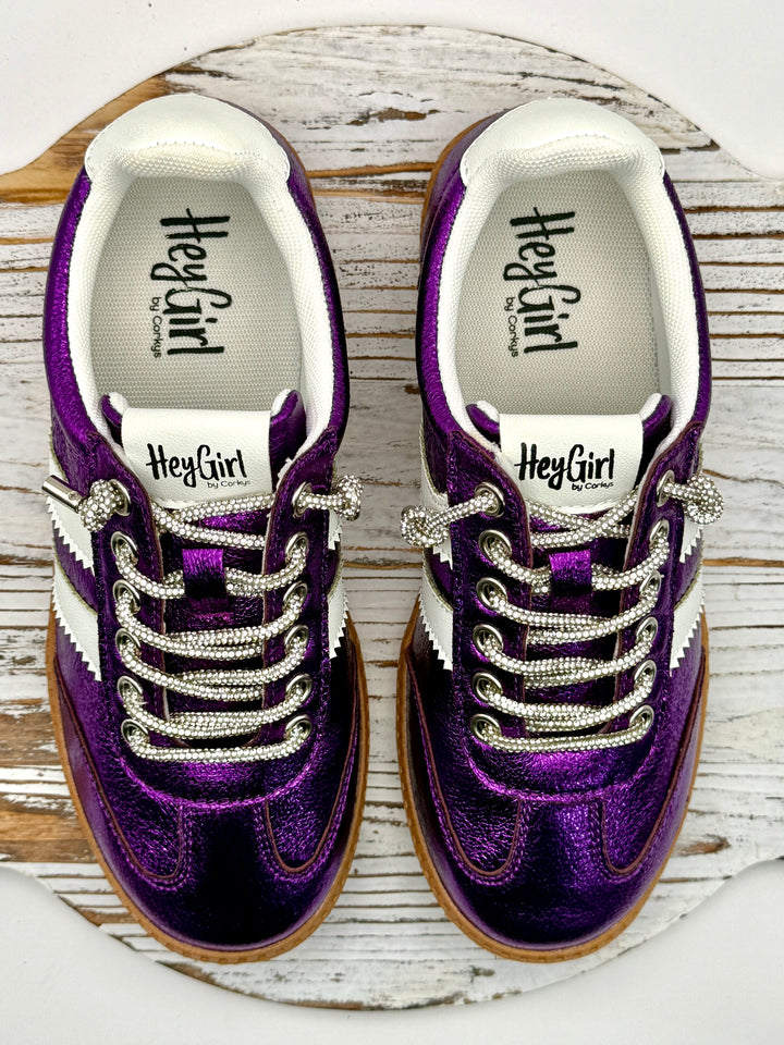 Heads Up Purple Metallic Sneaker by Corkys