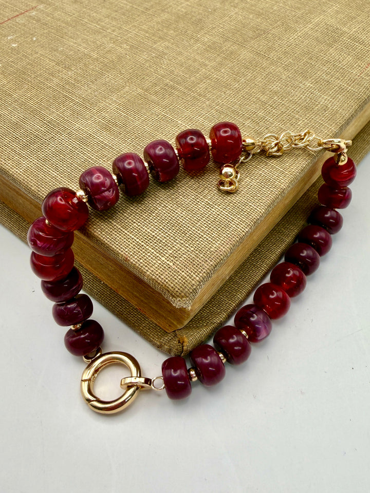 Maroon Center Clasp Bracelet