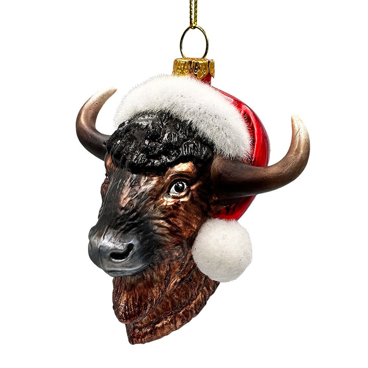 Bucky Buffalo Glass Ornament