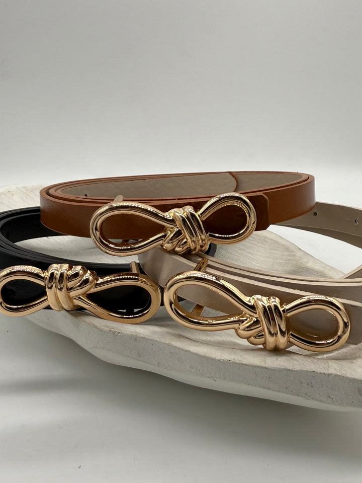 Dainty Gold Bow Buckle Belts
