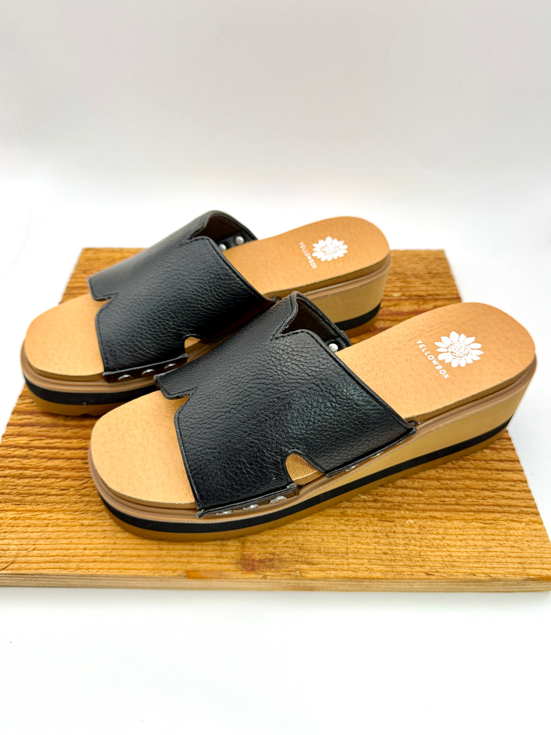 Alameda Black Wedge Sandal by Yellow Box