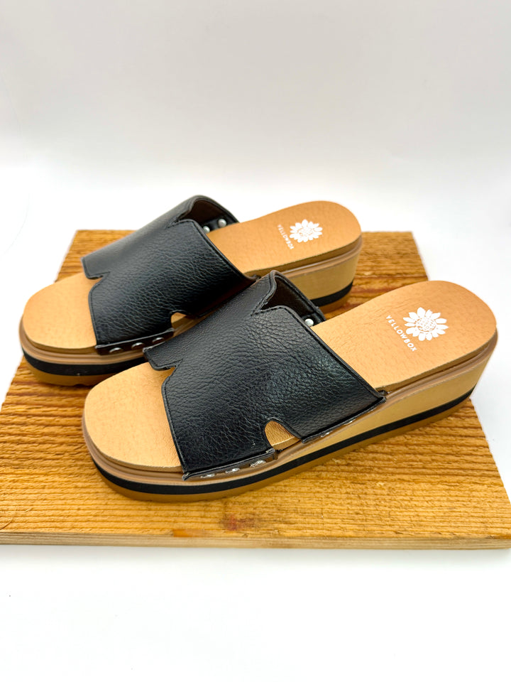 Alameda Black Wedge Sandal by Yellow Box